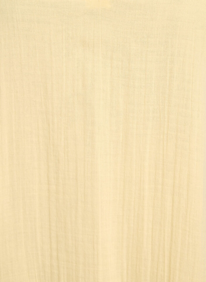 Korte A-lijn jurk in katoenen mousseline, Geel, Packshot image number 2