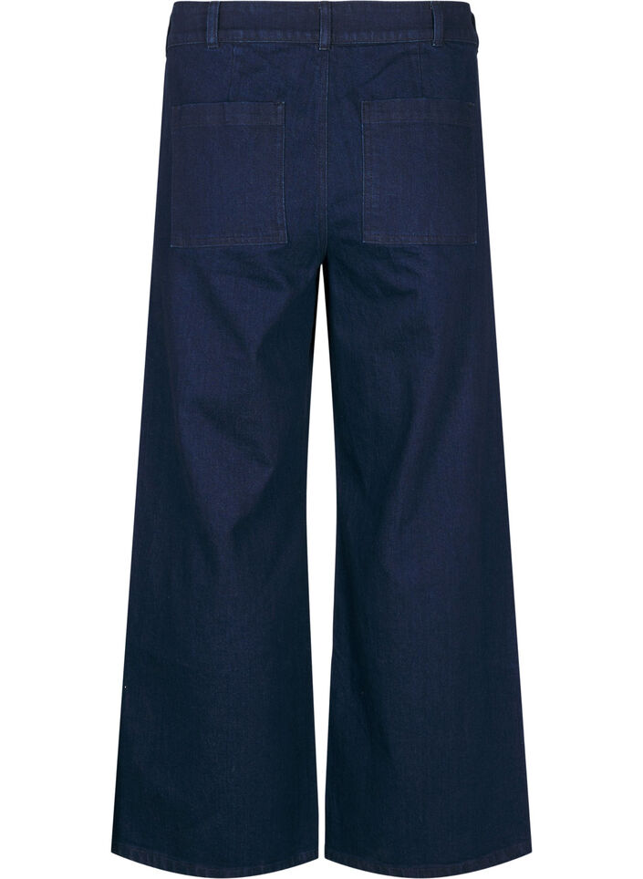 High-waisted jeans met wide fit, Blauw, Packshot image number 1