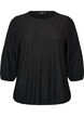 Blouse met textuur en 3/4 mouwen, Zwart, Packshot image number 0