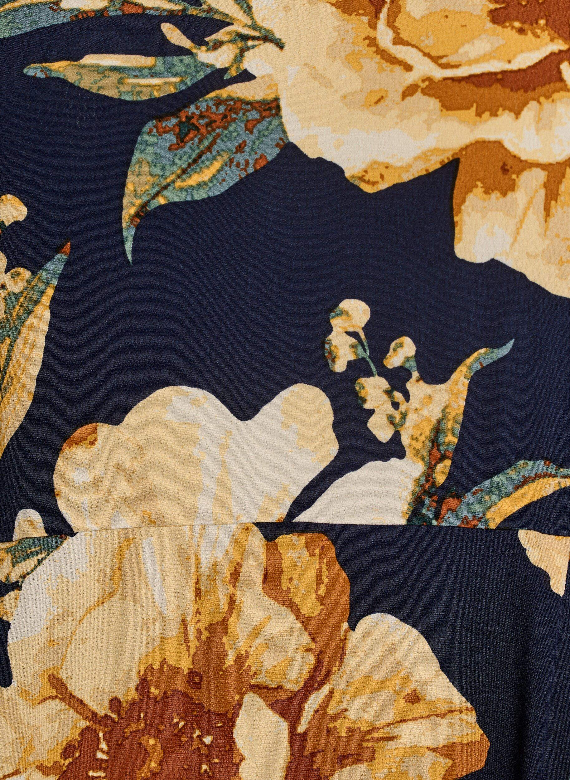 Zizzi Midi-jurk met bloemenprint en 3/4 mouwen, Blauw, Packshot image number 2