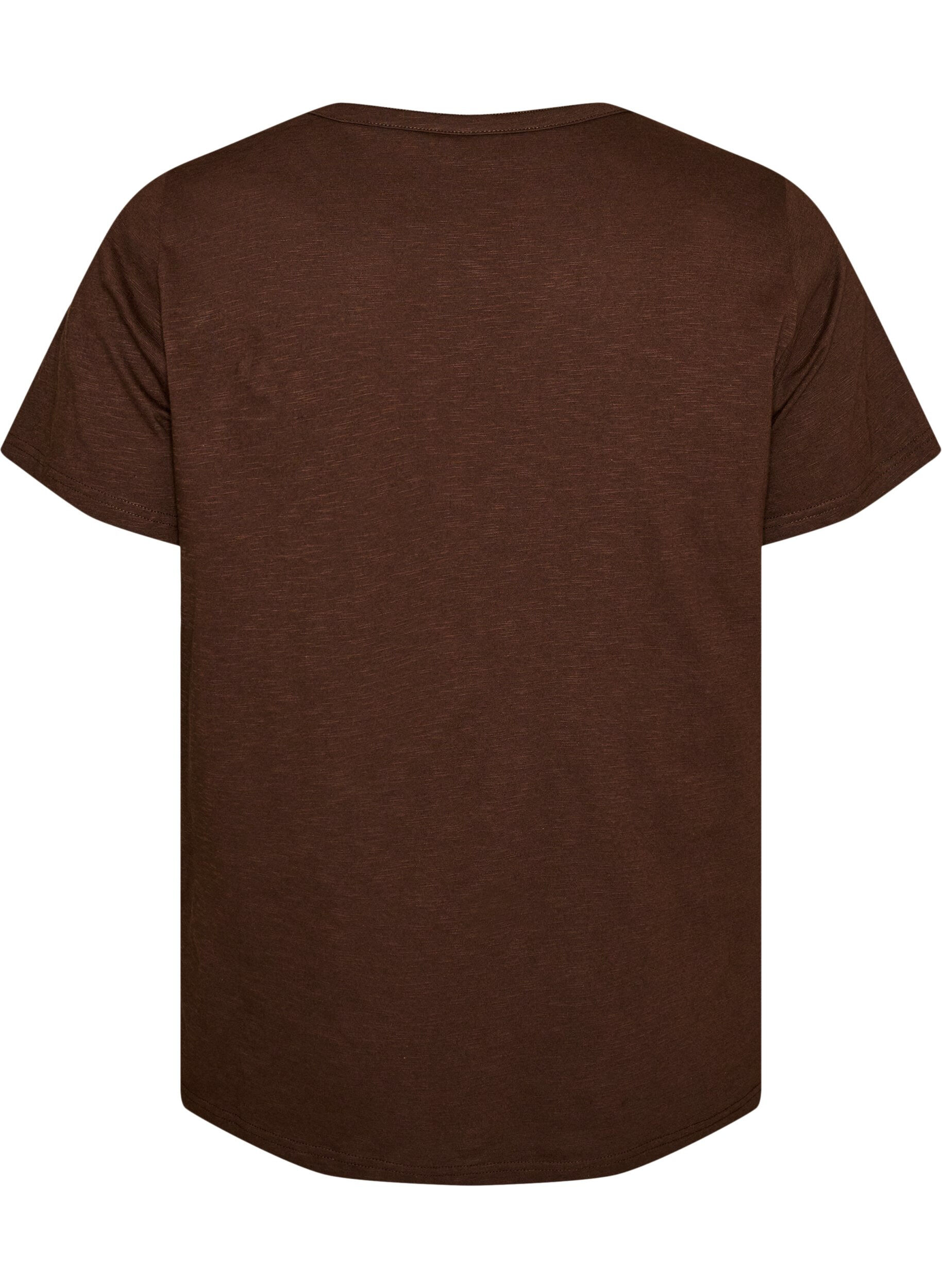 ZizziT-shirt met knoopdetail, Bruin, Packshot image number 1