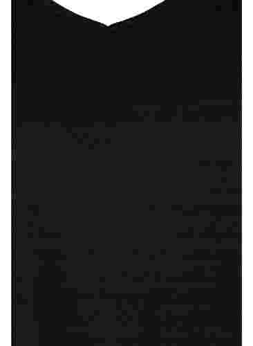 Blouse met 3/4 mouwen en v-halslijn, Black, Packshot image number 2