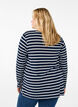 Blouse met lange mouwen en strepen, Evening Blue Stripe, Model image number 1