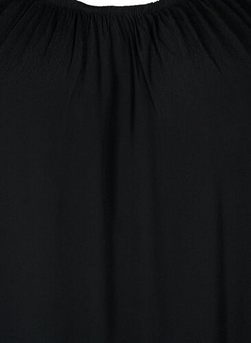 Effen blouse van viscose met korte mouwen, Black, Packshot image number 2