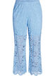 Hoog getailleerde kanten broek met rechte pijpen, Blauw, Packshot image number 0