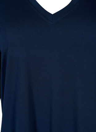 T-shirt met kanten mouwen, Navy Blazer, Packshot image number 2