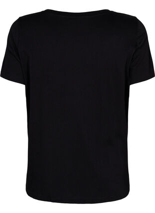 Sport-T-shirt met print, Black w. Purple A, Packshot image number 1