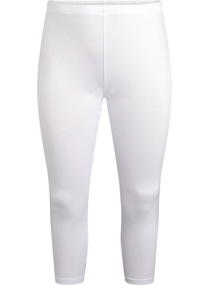 Basic 3/4 legging in viscose, Wit, Packshot image number 0