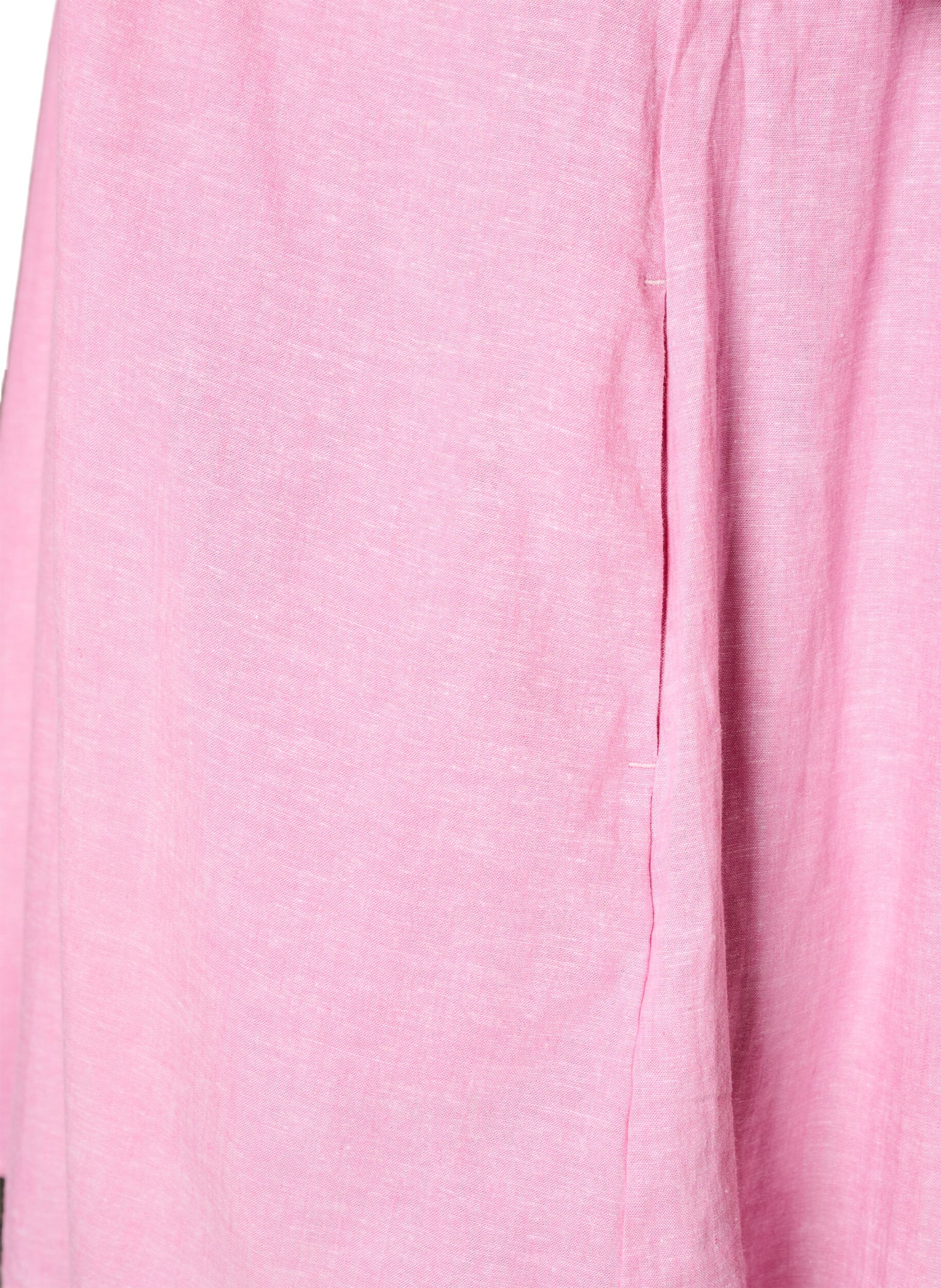 ZizziTuniek van linnen en viscose met A-vorm, Roze, Packshot image number 3