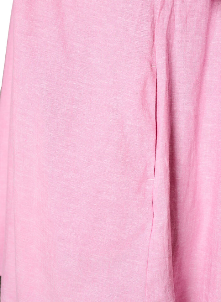 Tuniek van linnen en viscose met A-vorm, Roze, Packshot image number 3