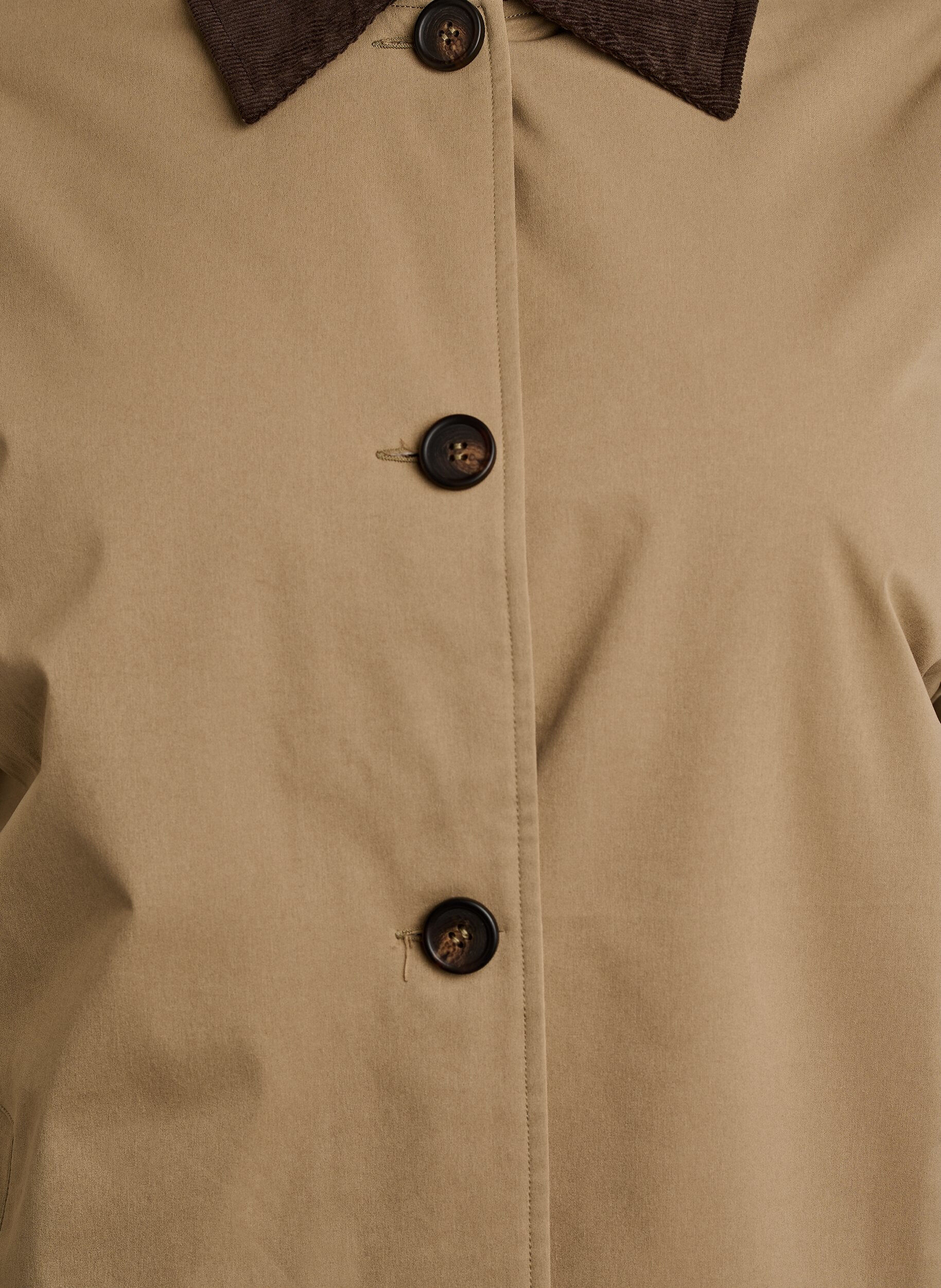 ZizziHalflange jas met corduroy kraag, Beige, Packshot image number 2