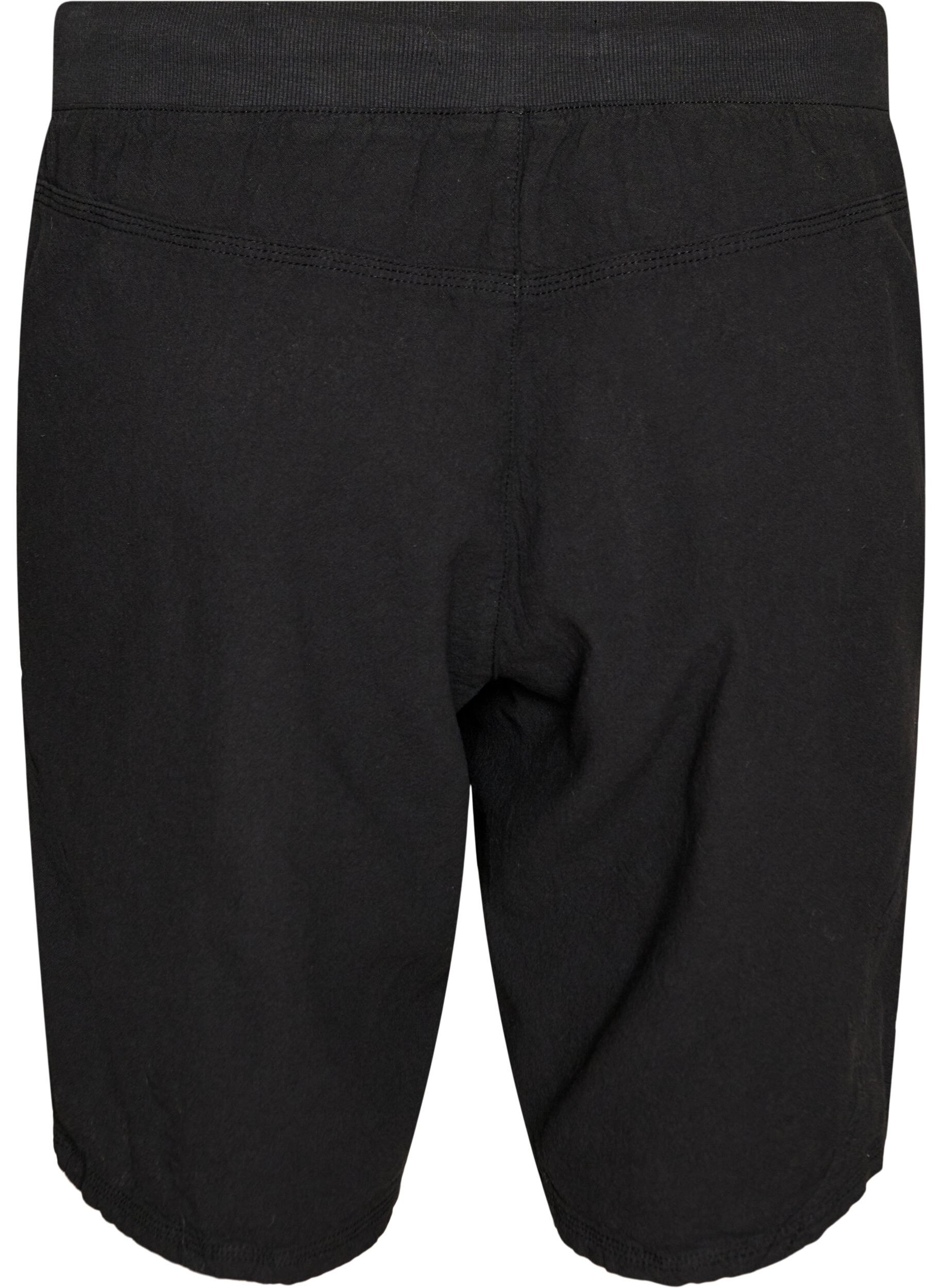 ZizziLosse katoenen short met zakken, Zwart, Packshot image number 1