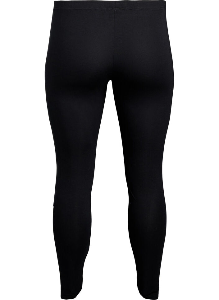 Viscose leggings met strepen aan de zijkant, Black W. Stripe, Packshot image number 1