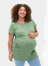 Zwangerschap t-shirt in rib, Green Bay, Model