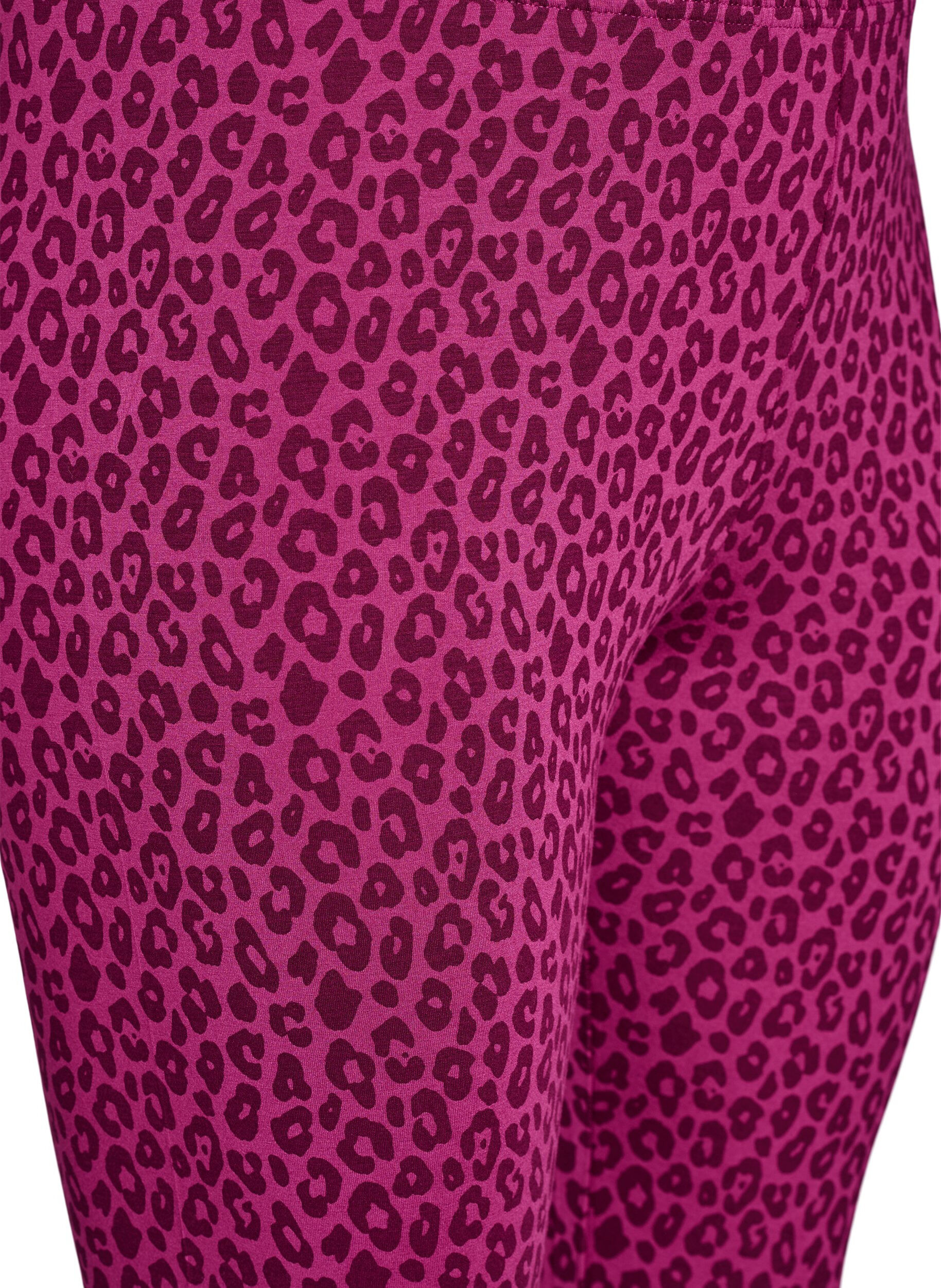 Zizzi Enkellange leggings in viscose stof, Roze, Packshot image number 2