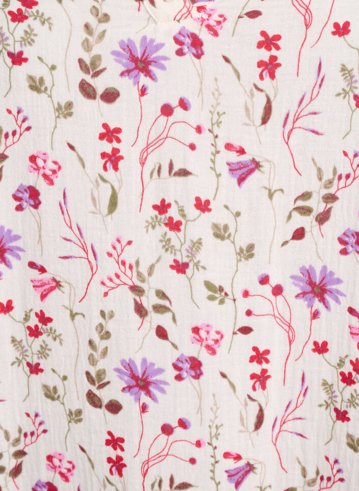 Korte A-lijn jurk in katoenen mousseline, Beige, Packshot image number 2