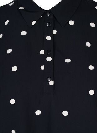 Mouwloze viscose tuniek met kraag, Black Dot, Packshot image number 2