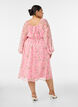 Chiffon feestjurk met lange mouwen, Roze, Model image number 1