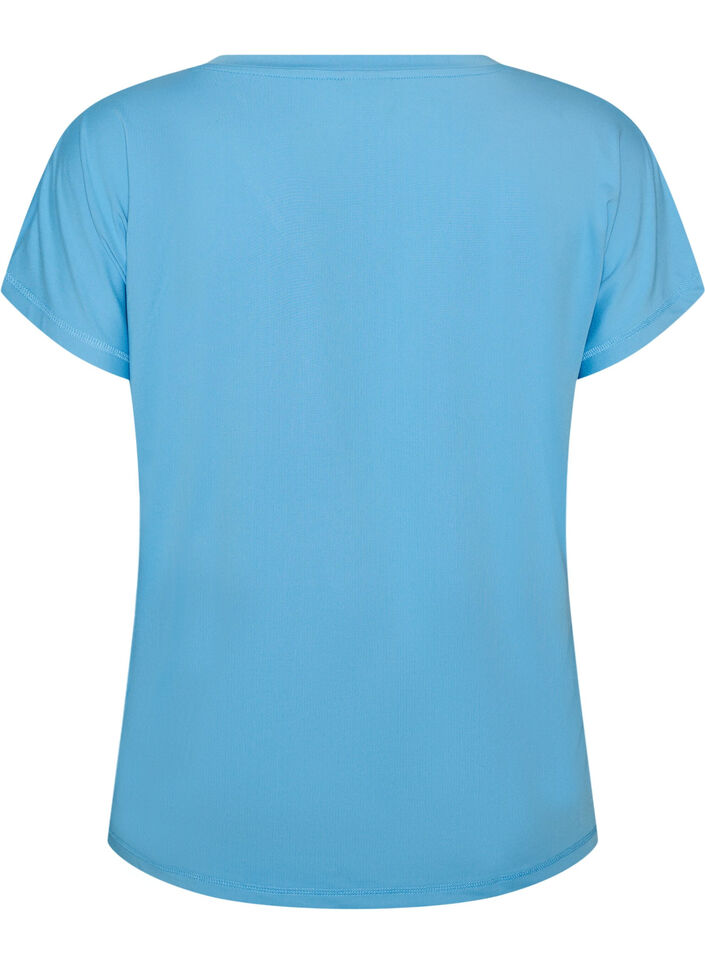 Losvallend trainings-T-shirt met V-hals, Blauw, Packshot image number 1