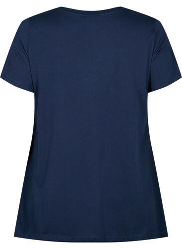 Katoenen t-shirt met korte mouwen, Navy Blazer SOLID, Packshot image number 1