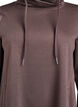 Kort sweatshirt jurk met hoge kraag en zakken, Bruin, Packshot image number 2
