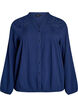 Katoenen mousseline blouse met geborduurde details, Blauw, Packshot image number 0