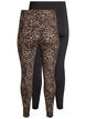 2-pack lange leggings met een normale taille, Zwart, Packshot image number 1