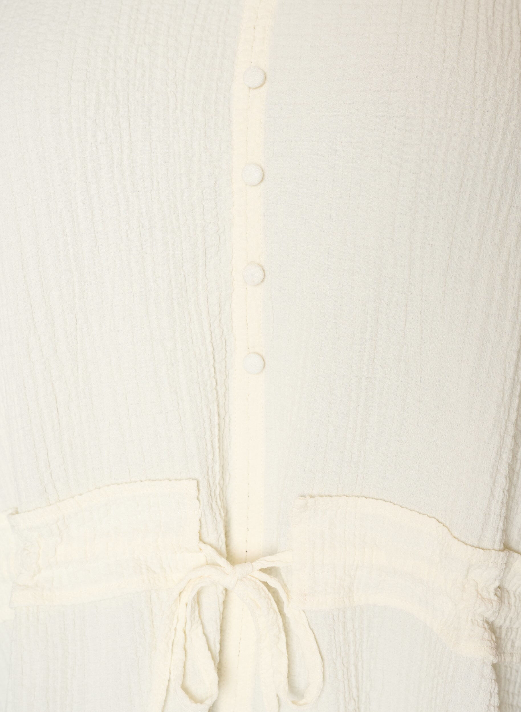 ZizziBlouse met textuur en een strik in de taille, Vanille, Packshot image number 2