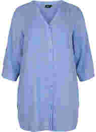 Lange blouse met 3/4 mouwen en v-hals, Ultramarine