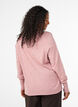 Gebreide blouse met ronde hals, Roze, Model image number 2