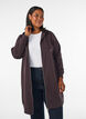 Lange hoodie met ritssluiting en zakken, Bruin, Model image number 0