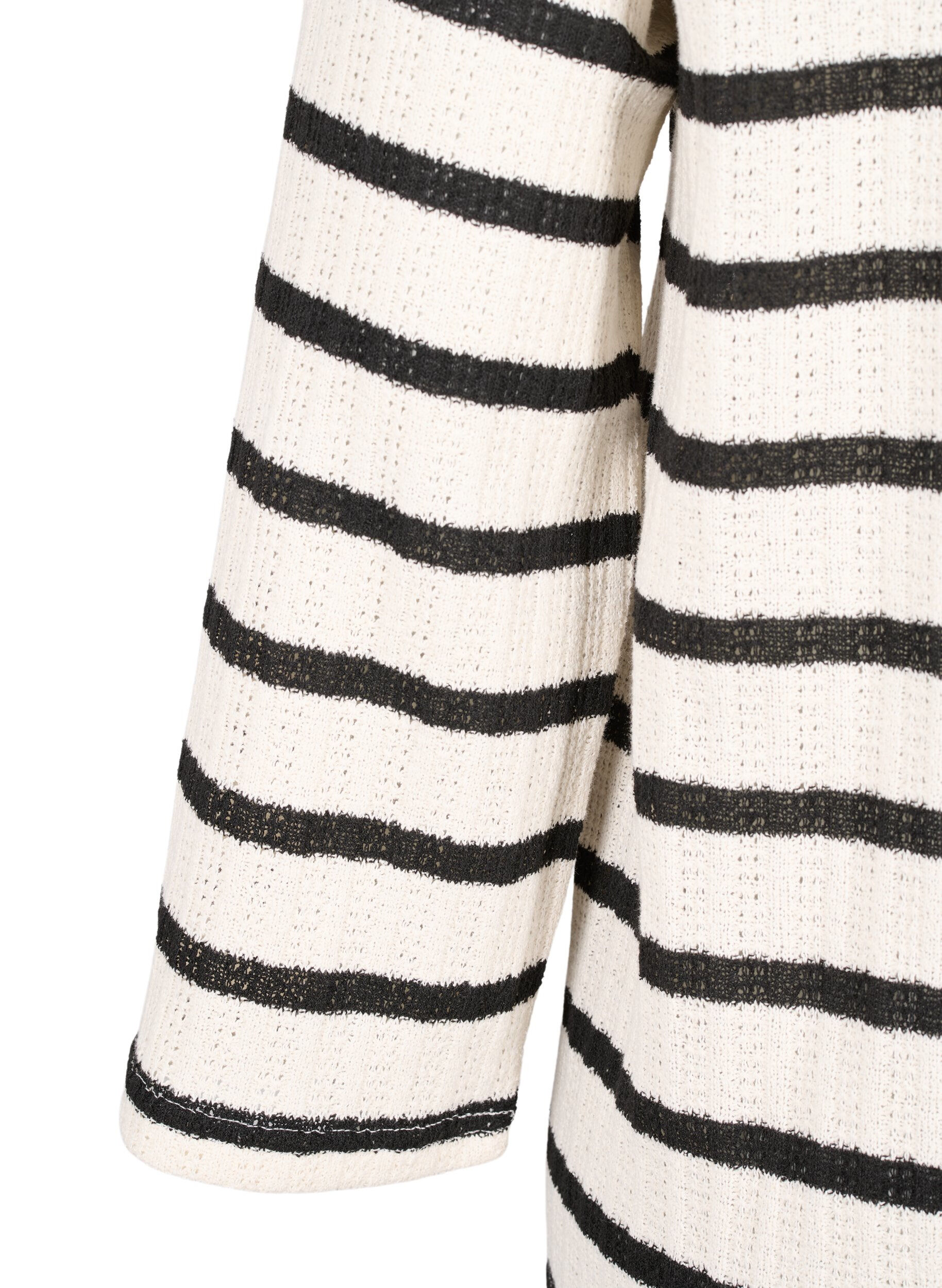 Zizzi Gestreept vest met strikkoord, Sand Black Stripe, Packshot image number 3