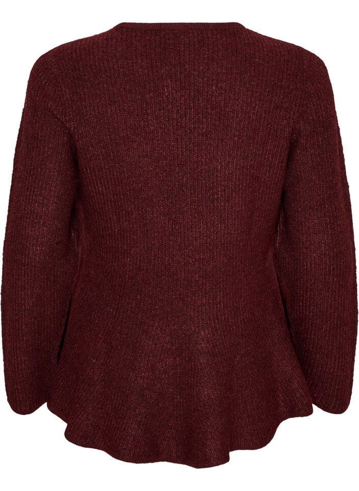 A-lijn gebreide blouse, Rood, Packshot image number 1