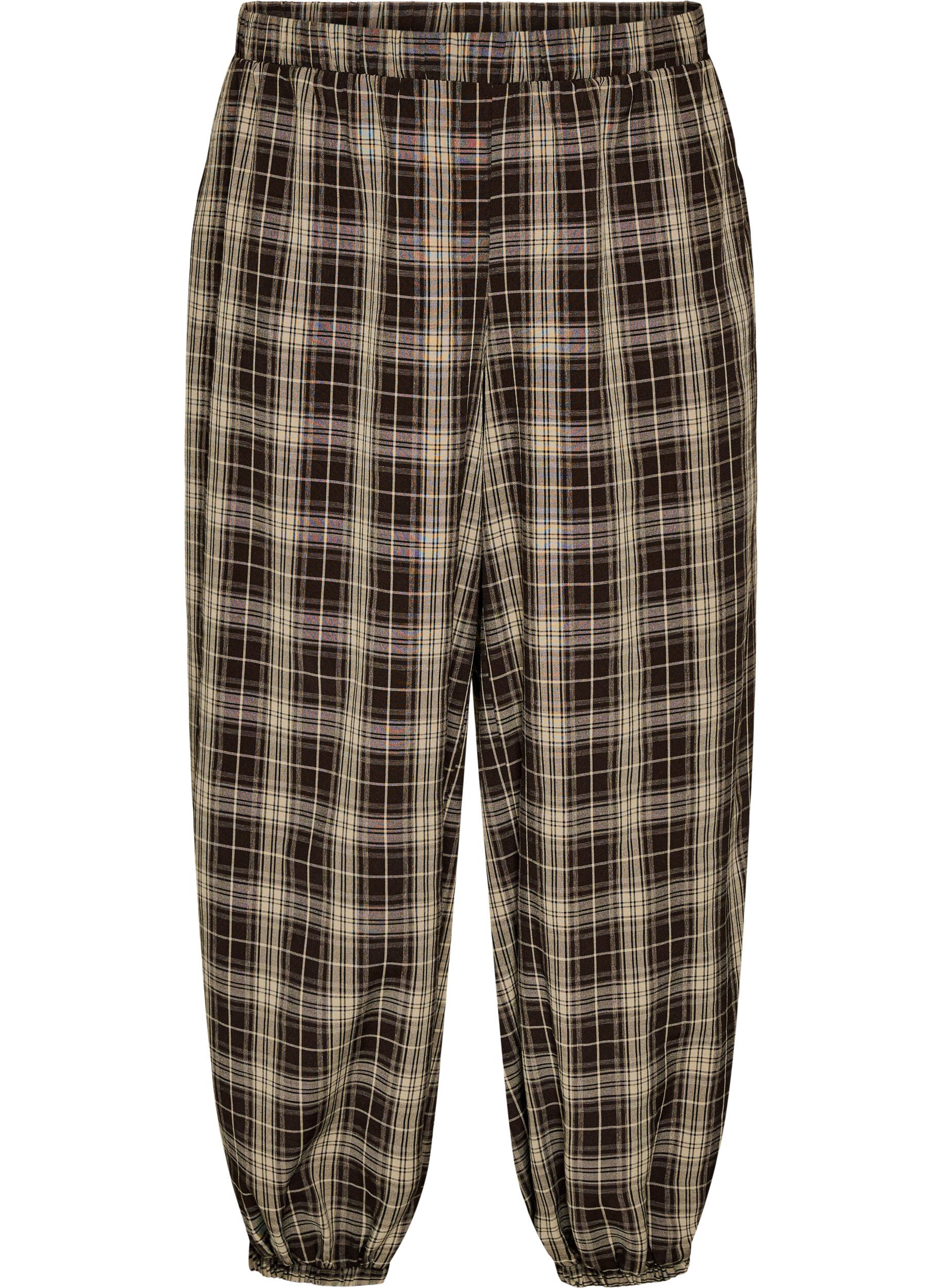 ZizziGeruite ballonbroek met hoge taille, Groen, Packshot image number 0