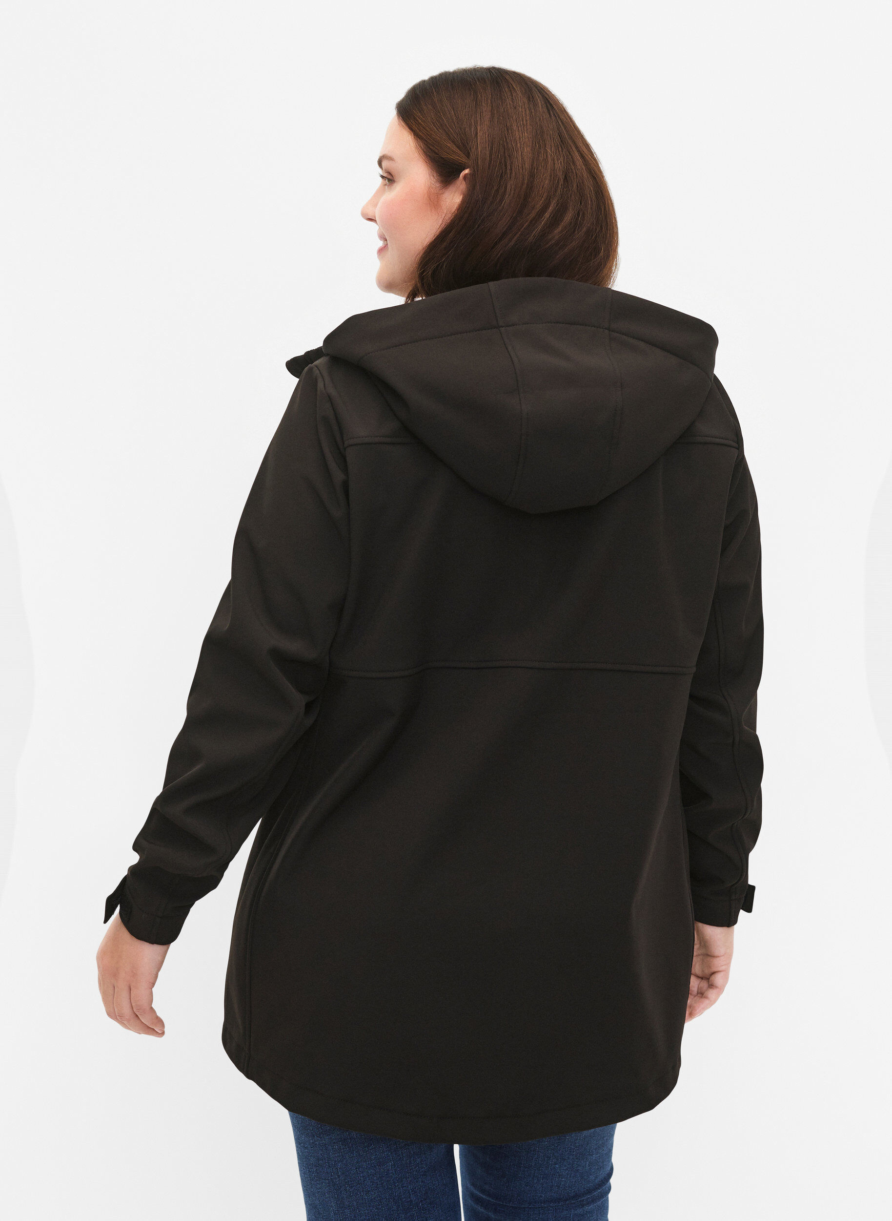 Zizzi Korte softshell jas met zakken, Black, Model image number 1