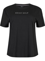 T-shirt in biologisch katoen met similistenen, Black