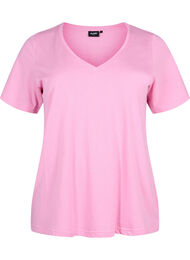 FLASH - T-shirt met v-hals, Begonia Pink