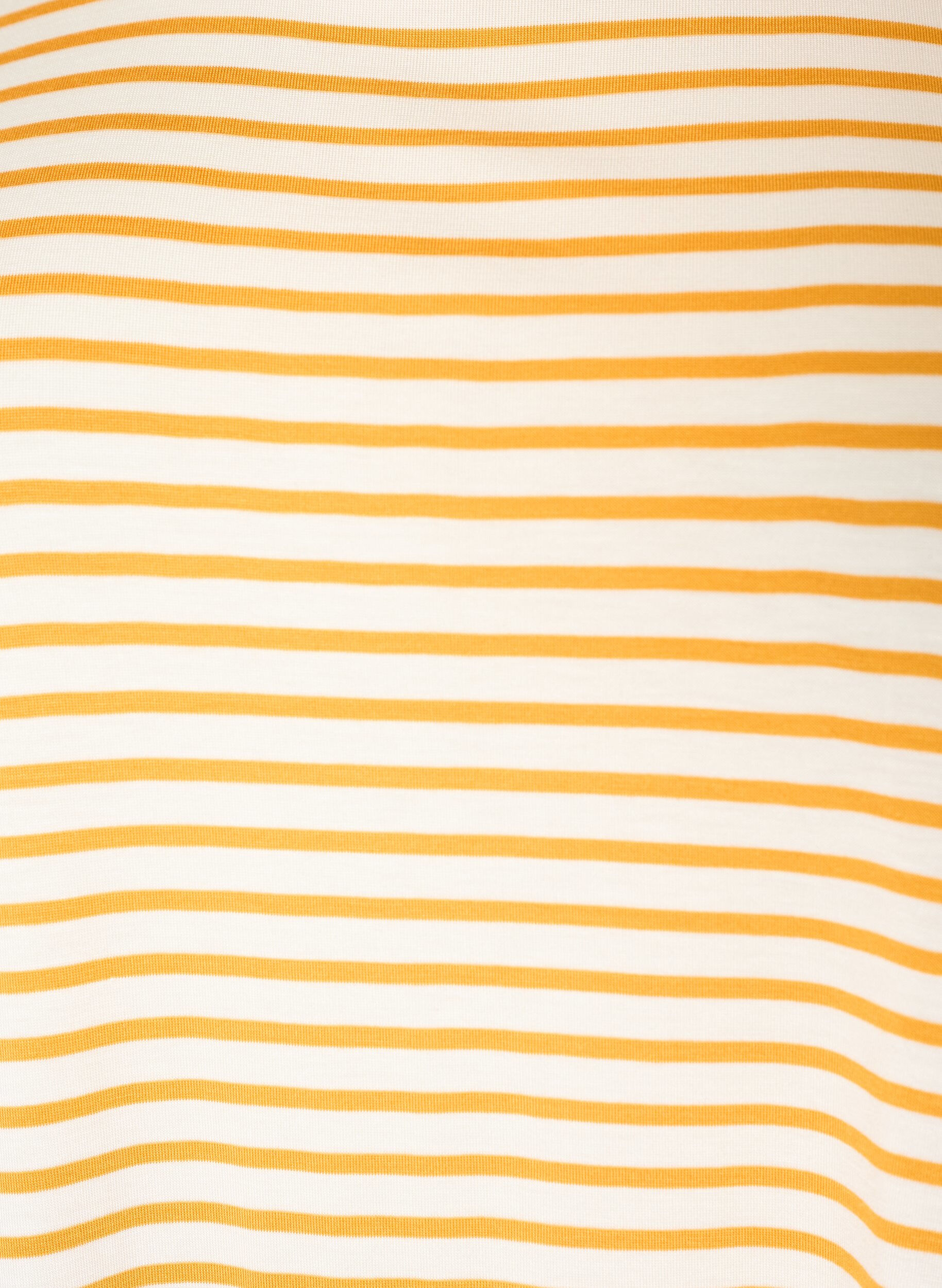 ZizziT-shirt met TENCEL&trade; Lyocell en strepen, Geel, Packshot image number 2
