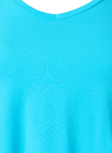 Basic t-shirt in effen kleur met katoen, Blue Atoll, Packshot image number 2