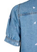 Denim jurk met geborduurde harten, Light blue denim, Packshot image number 3