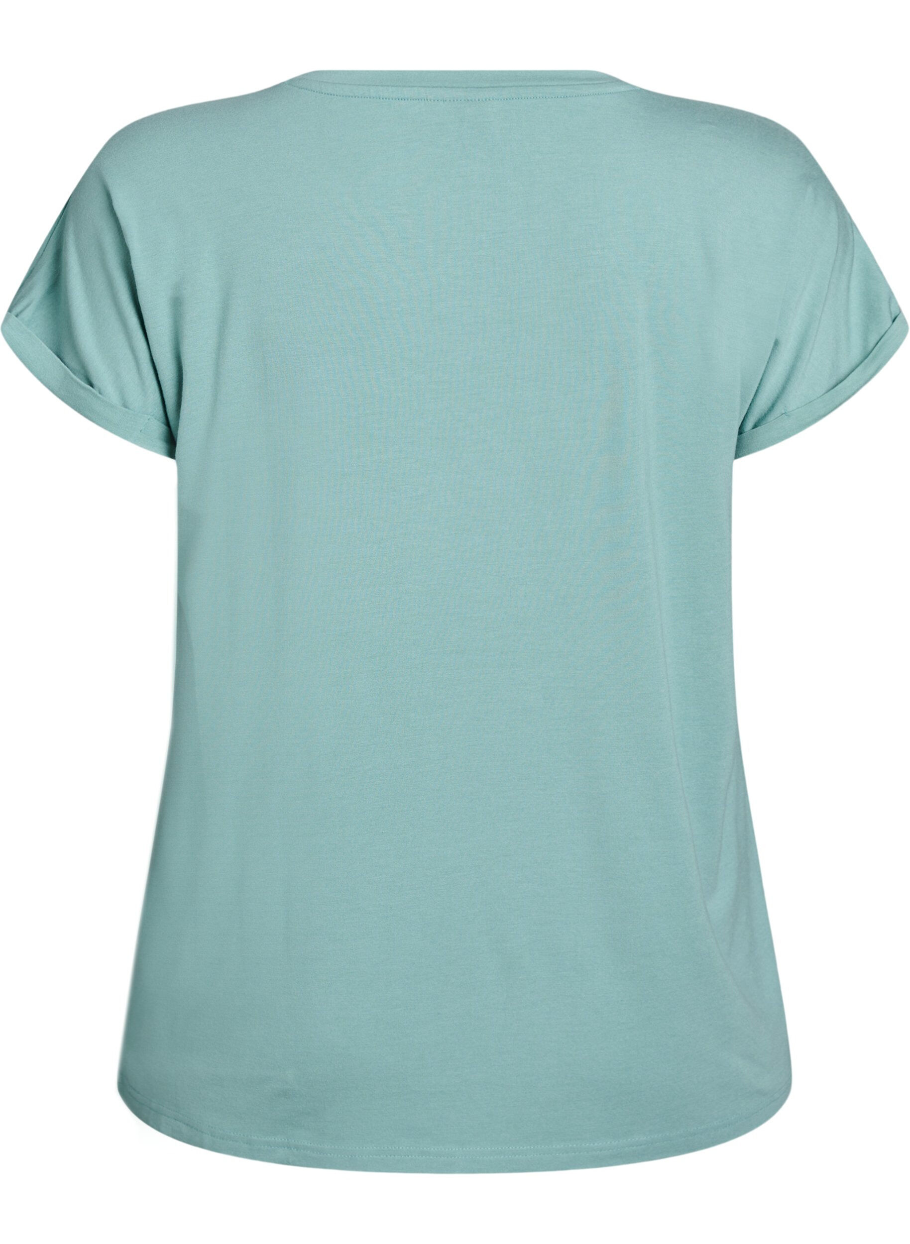 Zizzi Los T-shirt met ronde hals, Blauw, Packshot image number 1
