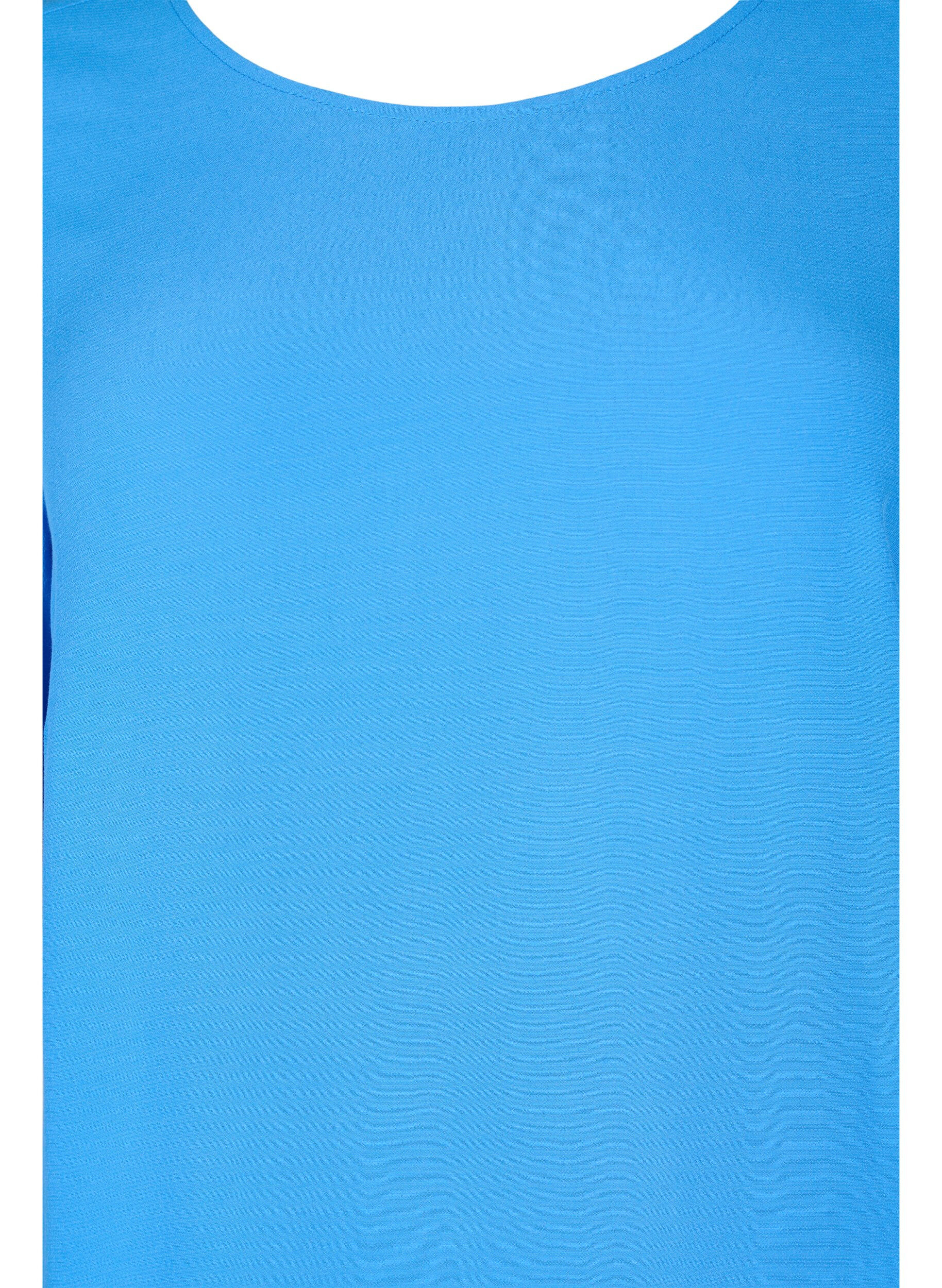 Zizzi Viscose jurk met rugdetail, Regatta, Packshot image number 2