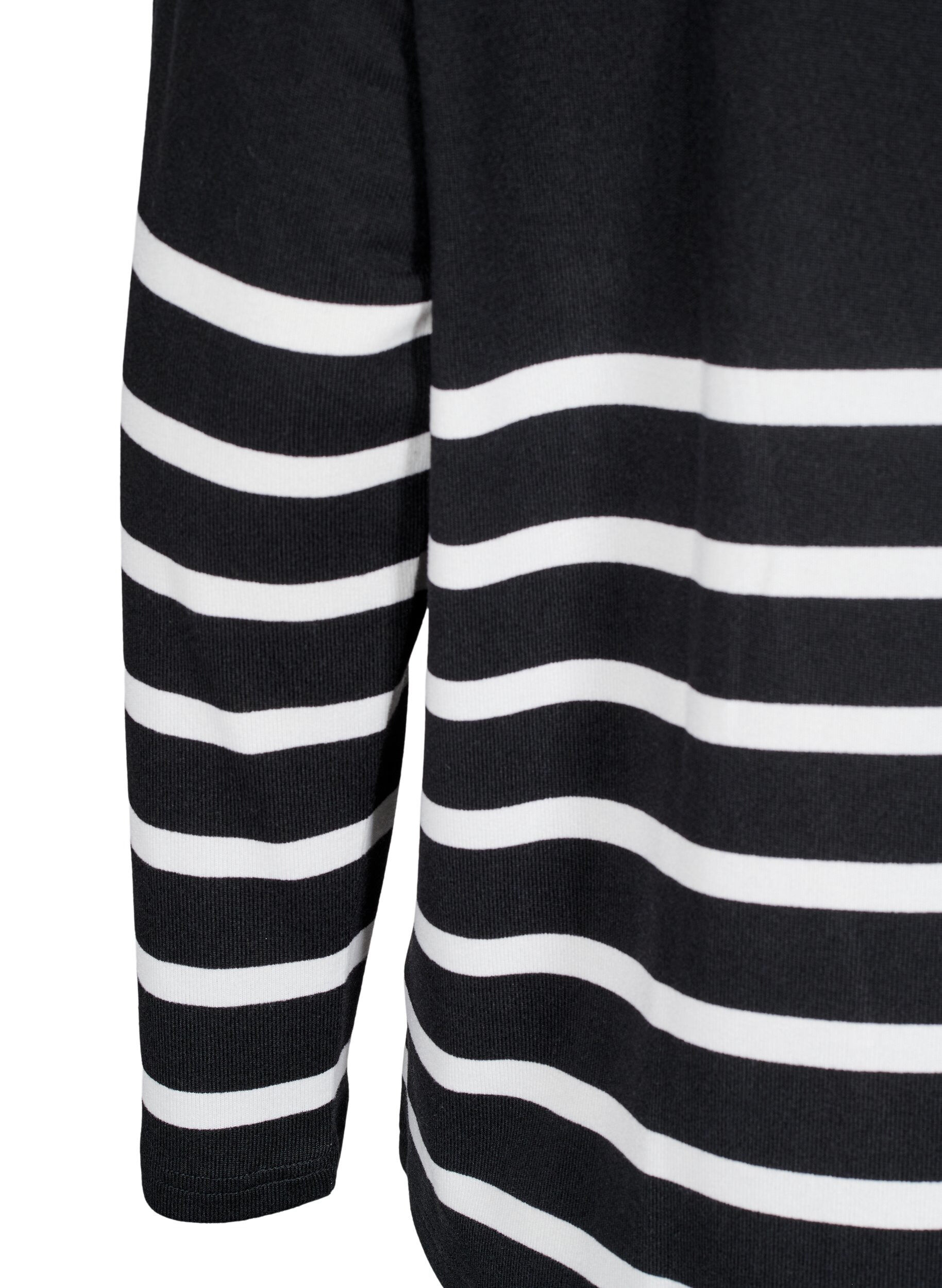 Zizzi Blouse met een hoge hals en lange mouwen, Zwart, Packshot image number 3