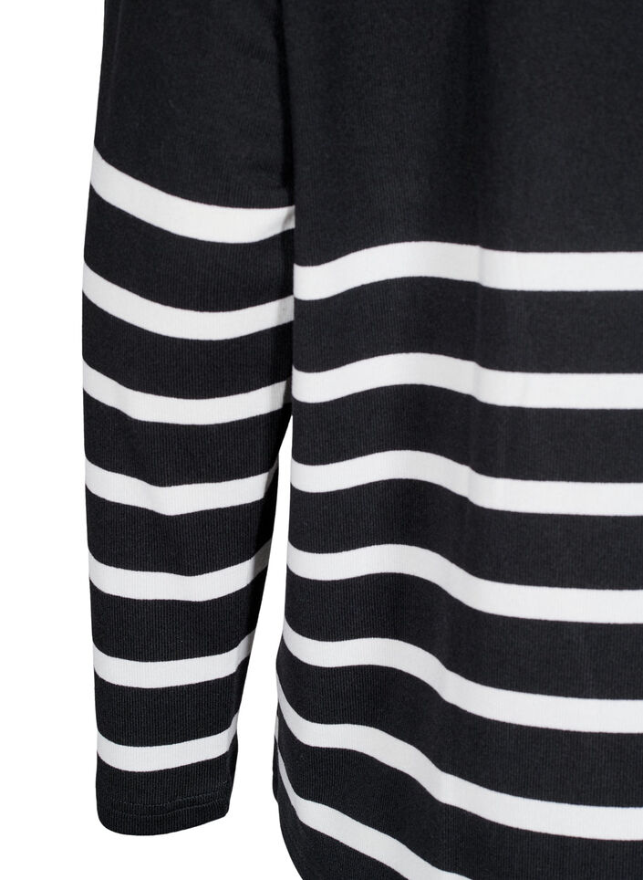 Blouse met een hoge hals en lange mouwen, Zwart, Packshot image number 3