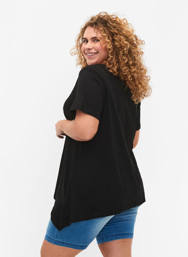 Katoenen t-shirt met korte mouwen, Black SOLD, Model image number 1