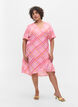 Geruite viscose wikkeljurk, Pink Check, Model image number 3