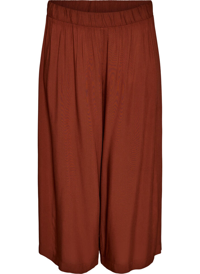 Culotte in viscose met een high waist en wijde pijpen, Rood, Packshot image number 0