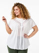 Viscose blouse met kanten afwerking, Bright White, Model image number 0
