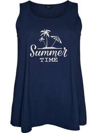 Katoenen top met a-vorm, Blauw