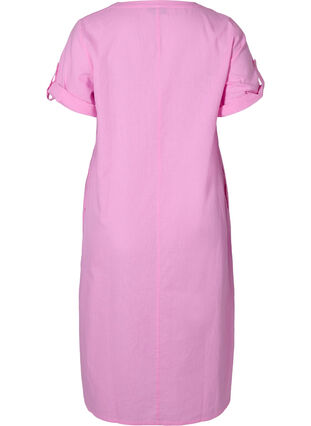 Lange blouse jurk met korte mouwen, Begonia Pink, Packshot image number 1
